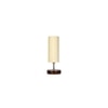 Wayne off-white cotton table lamp with brown wood base
