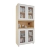 Mobley Display Bookcase Beige Teak And Frosty White