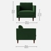 Tharoli Velvet 1 Seater Sofa in Green Colour