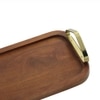 Metalsmith Wooden Serving Tray with Metal Handle Walnut Finish