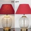 SECRET Water Droplets On Glass and Brass Finish Metal Large Table Lamp With Maroon Cotton Shade