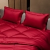 Stoa Paris Comforter Set Double Bed, 300TC Satin Double Bed Comforters in Flirty Red