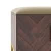 Nina 4 Pairs Solid Wood Shoe Cabinet With Seat In Mango Walnut Finish Taupe Leatherette