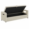 Jedlo Velvet 2 Seater Ottoman Bench with Storage  in Cream  Color