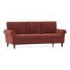 Oxford 3 Seater Fabric Sofa In Dark Coral Colour