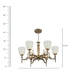 Eliante 6-Light Chandelier, Mild Steel And Glass, Modern Hanging Ceiling Light For Living Room Or Dining Room