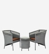 Perth Wicker Table And Chair Set In Grey Dual Tone Finish
