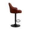 Doe Buck Faux Leather Adjustable Bar Stool in Brown Colour