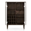 Satsuki Solid Wood Bar Cabinet (White & Walnut Finish)