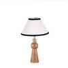 Devansh Multicolor Cotton Table Lamp With  Wood Natural Base (10X18 Inches)-33