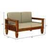 Madhavi 3+2+1 Seater Wooden Sofa (Creame Colour, Honey Finish)