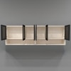 Aluminium Black Profile 6 Tinted Glass Handless Shutter  In Highland Pine Finish