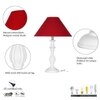 Lorette hand crafted Solid wood white finish table lamp With White Cotton Shade