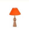 Devansh Orange Cotton Table Lamp With Wood Natural Base -(10X18 Inches)-30