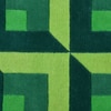 Presto Green Geometric Hand Tufted Wool Carpet 6X9 Feet