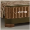 Heritage Cane Upholstered King Size Bed in Linen With Oak wood Frame