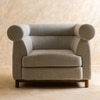 Solace Solid Wood One Seater Sofa in Grey Colour
