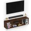 Skiddo Lite Engineered Wood Tv Entertainment Unit Set In Brown Maple & White Finish