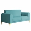 Veniza Velvet 2 Seater Sofa In Aqua Blue Colour