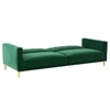 Calisa 3 Seater Velvet Sofa Cum Bed in Green colour