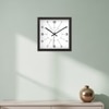 Spaces Unhooked Square Wooden Wall Clock, Black Frame, White Dial with Minimal Numeric Markers