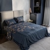 Stoa Paris Super King Size 100% Cotton Bedsheet with 2 Pillow Covers  Size Navy Blue Beige