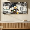 Dark Street Art Money Theme Canvas Wall Painting Home Decor 22x46 Inch