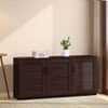 Bennis 18 Pair Shoe Rack in Dark Walnut Finish