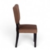 Newport wood Set of 2 Dining Chairs in Taupe Brown Velvet Upholstery with MAHAGONY FINISH