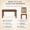 Globally Indian Corinne Solid Sheesham Wood 6 Seater Dining Table Set 6 Chairs Beige