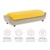 Marko Velvet 2 Seater 4 Feet Ottoman Bench in Yellow & Cream  Color