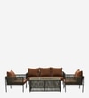 Granada 3+1+1 Seater Rope Sofa Set in Grey and Brown Finish