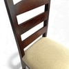 Newport Solid Wood Dining Chair in Dark Walnut Finish & Beige Colour - Set of 2