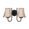 Devansh Dual Black Metal  Wallmounted Lamp With Beige Jute  Shade