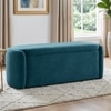 Risibol   Velvet 2 Seater Ottoman Bench  with Storage  in T Blue  Color