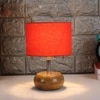 Blakely Orange cotton & solid wood table lamp