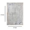 Blue Ivory Abstract Wool Silk Hand Tufted Area Rug for Living Room Bedroom 4x6