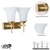 AURORA Modern Brass Wall Light with Frosted White Glass Shades