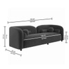 Homro Velvet 2 Seater Sofa in Dark Grey Colour