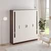BLUEWUD Andrie Engineered Wood 4 Door Wardrobe/Clothes Storage Rack Organizer Almirah Cupboard with Hanger Rod Drawers and Shelves for Bedroom Home Furniture (Without Mirror, Wenge & White)