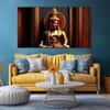The Castle Decor Lord Buddha Meditation Wall Painting Wooden Framed 27x48 Inch (Style 1)