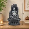 Water Fountain Serenity Palm Buddha Water Fountain in LED Crystal Ball in Black Colour
