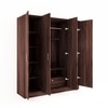 Julian Engineered Wood 4 Door Mirror Wardrobe In Walnut Finish