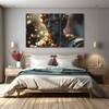 The Castle Decor Greek Art Wall Painting Wooden Framed Digital Painting 27x48 Inch (Style 3)