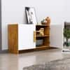 Hexa Red Multipurpose Storage Cabinet With 3 Door in Giant Wood And Frosty White Colour