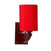 Devansh Solid Wood Electric Wall Light in Red Colour with Red Shade Count of 1 Light