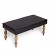 Bestone Sheesham Wood Accent Dining Bench in Black Leatherite Teak Finish