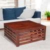 Kingsville Sheesham Wood Contemporary Square Coffee Table In Honey Finish