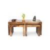 Kassel Sheesham Wood 2 Seater Coffee Table Set In Teak Finish