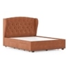 Holmebrook Engineered Wood Queen Size Drawer Storage Upholstered Bed in Tan Leatherette Colour